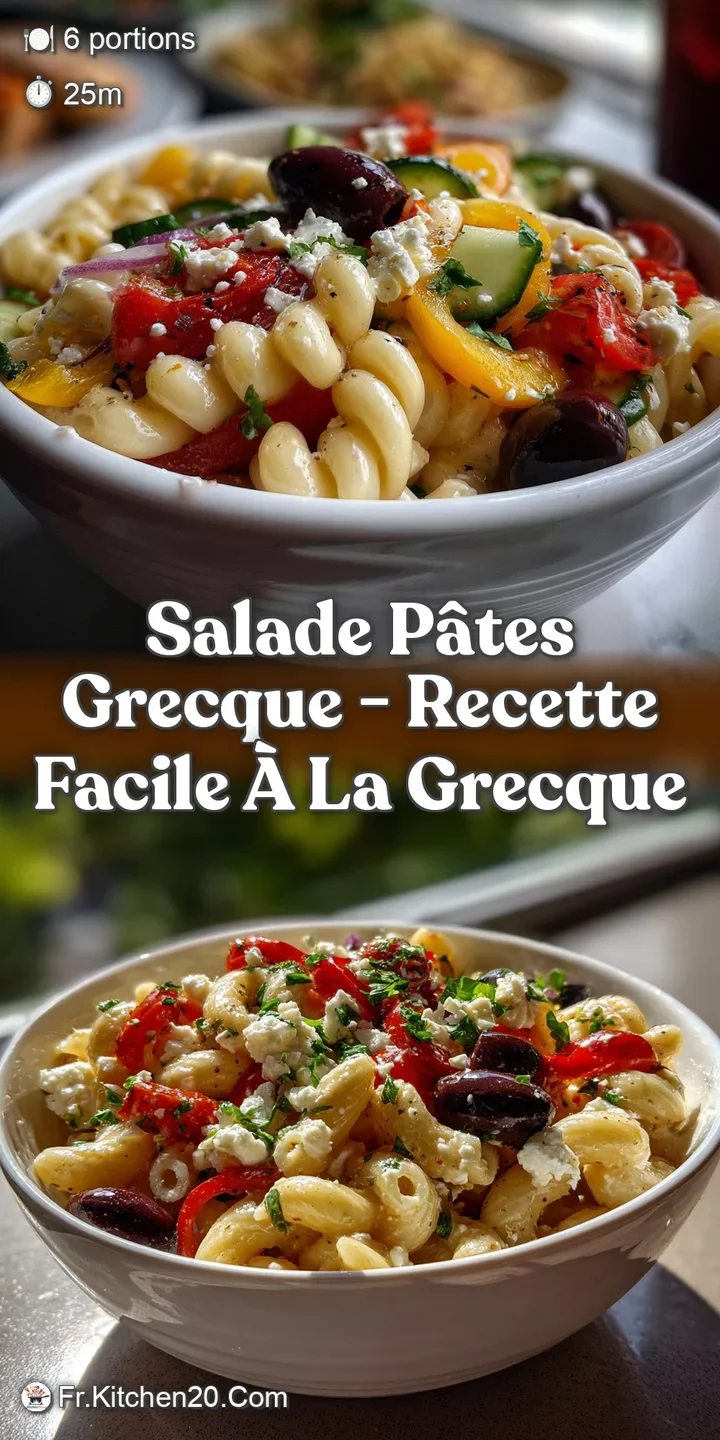 Salade P&acirc;tes Grecque - Recette Facile &agrave; la Grecque