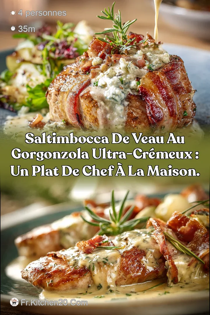 Saltimbocca de veau au Gorgonzola ultra-cr&eacute;meux : un plat de chef &agrave; la maison.