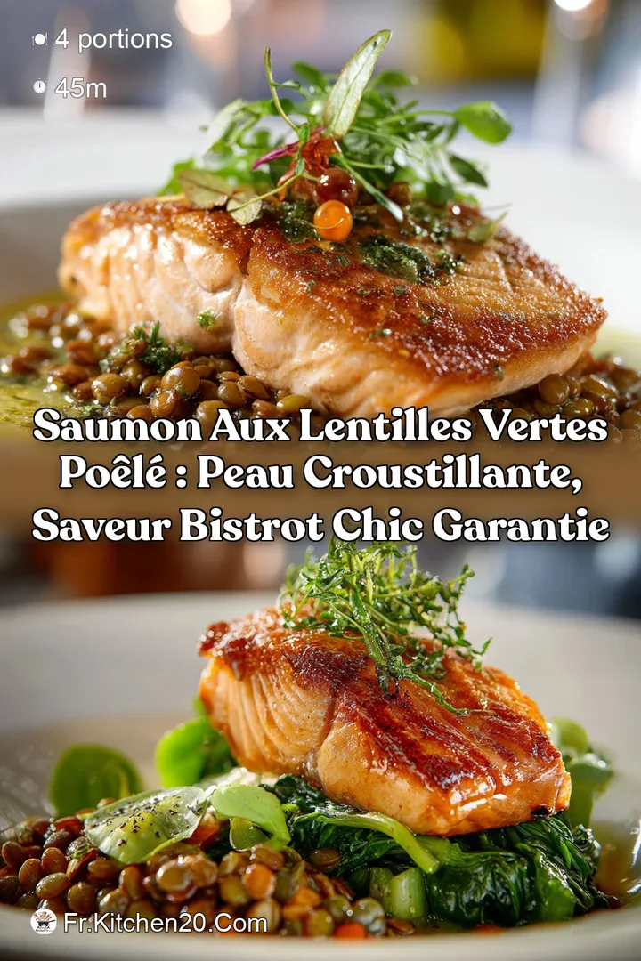 Saumon aux Lentilles vertes Po&ecirc;l&eacute; : Peau croustillante saveur bistrot chic garantie