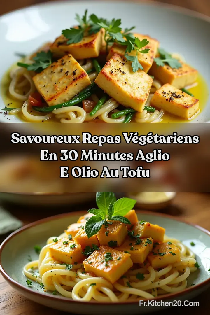 Savoureux Repas V&eacute;g&eacute;tariens en 30 minutes Aglio E Olio Au Tofu