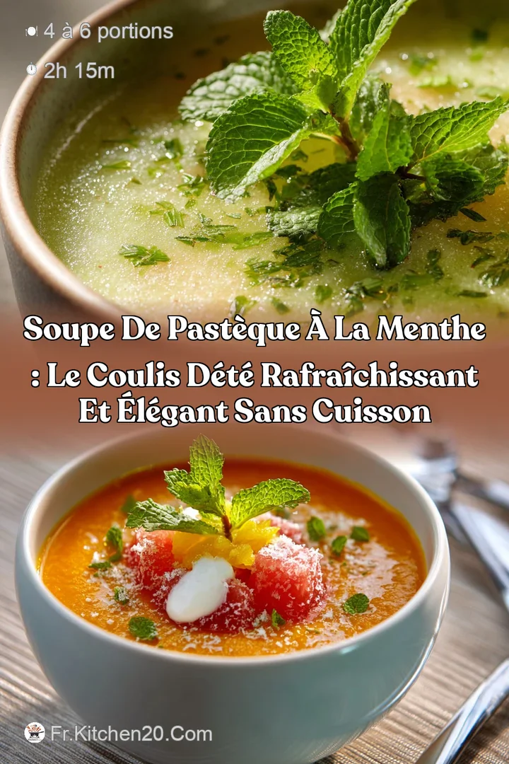 Soupe de past&egrave;que &agrave; la menthe : le coulis d&eacute;t&eacute; rafra&icirc;chissant et &eacute;l&eacute;gant sans cuisson