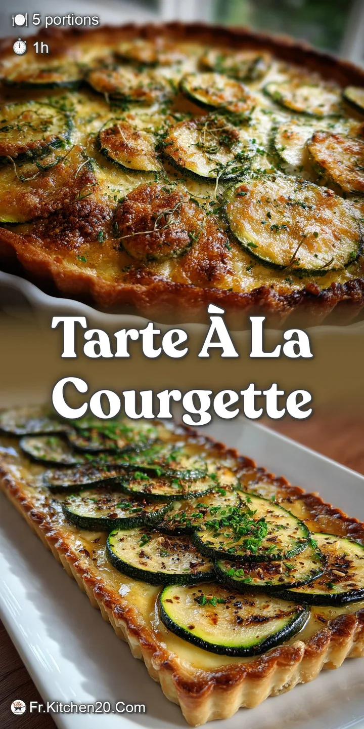 Close-up of zucchini tart revealing tender zucchini slices, golden crust, and a subtly glistening cheesy filling.