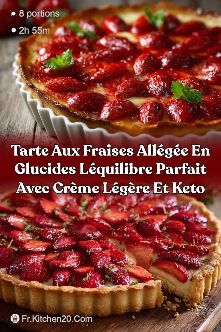 Tarte aux fraises all&eacute;g&eacute;e en glucides L&eacute;quilibre parfait avec cr&egrave;me l&eacute;g&egrave;re et Keto