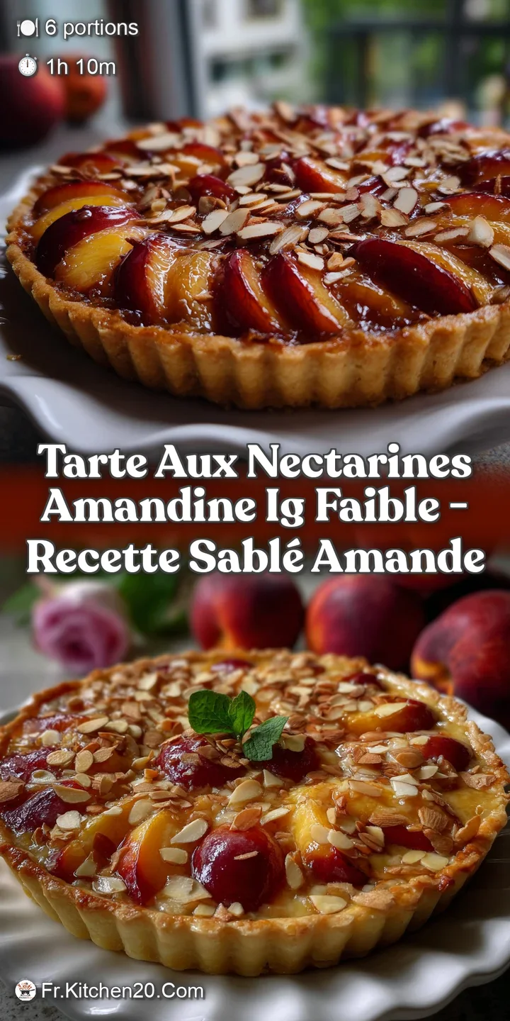 Tarte Aux Nectarines Amandine IG faible - Recette Sabl&eacute; Amande