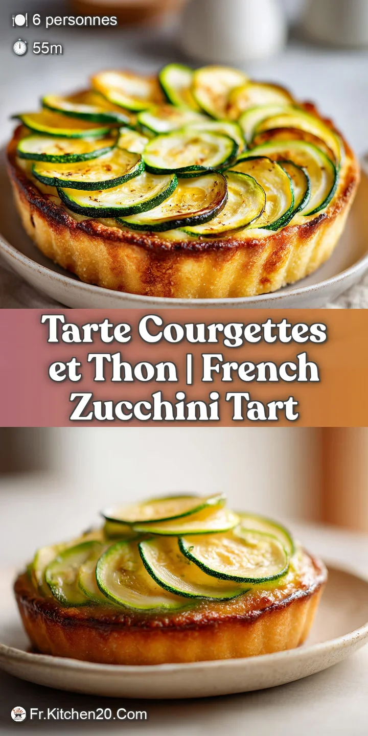 Close-up of bubbling melted cheese and tender green zucchini slices atop a flaky, butter-browned pastry crust.