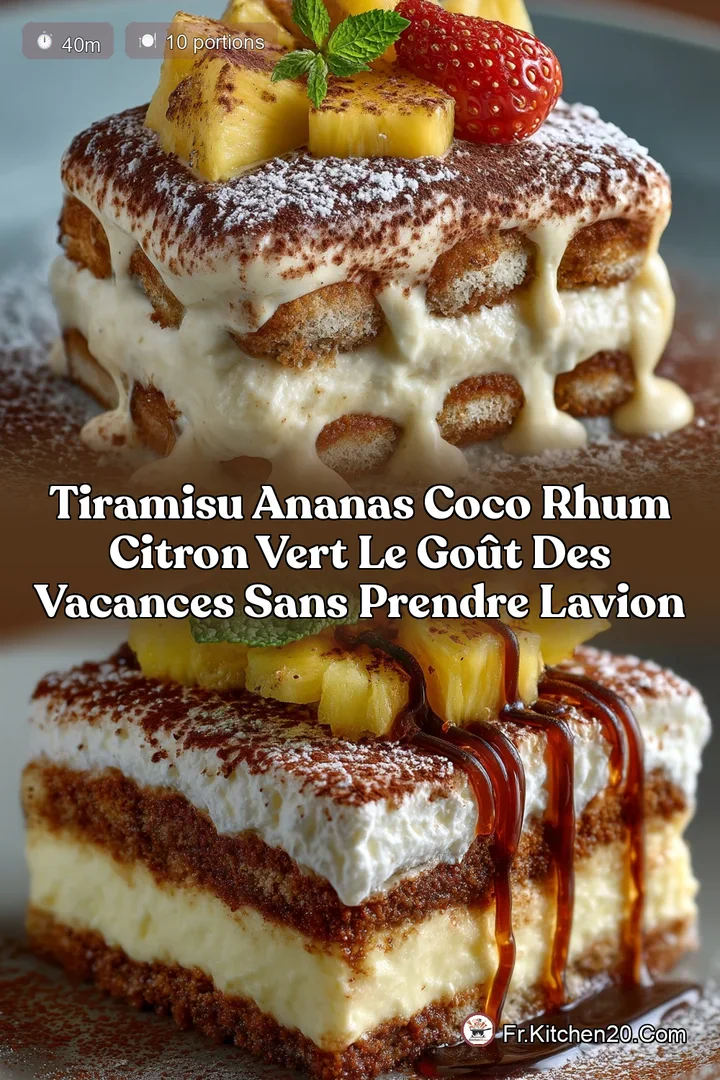 Tiramisu Ananas Coco Rhum Citron Vert Le go&ucirc;t des vacances sans prendre lavion