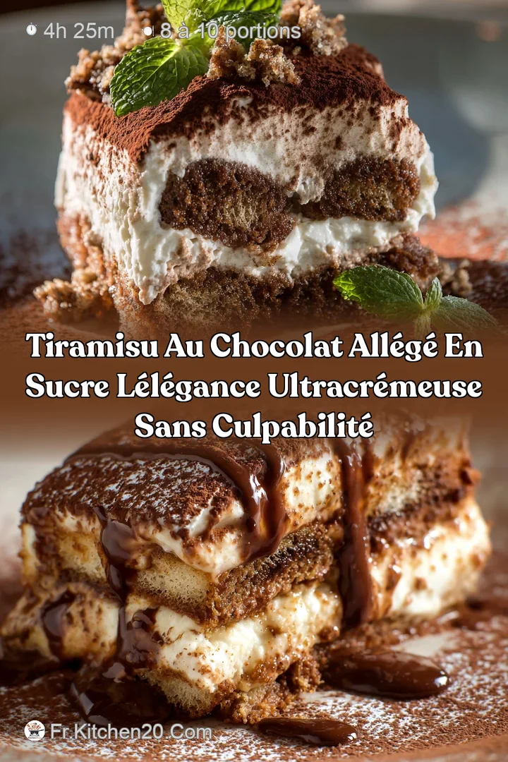 Tiramisu au chocolat all&eacute;g&eacute; en sucre L&eacute;l&eacute;gance ultracr&eacute;meuse sans culpabilit&eacute;