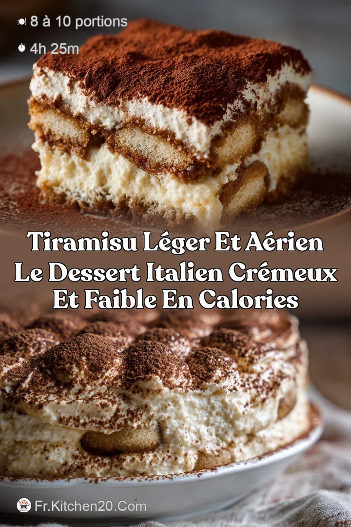 Tiramisu l&eacute;ger et a&eacute;rien Le dessert italien cr&eacute;meux et faible en calories