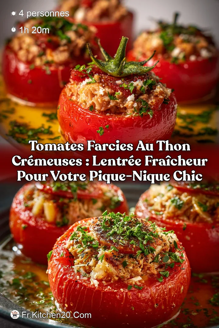 Tomates farcies au Thon cr&eacute;meuses : Lentr&eacute;e fra&icirc;cheur pour votre pique-nique chic