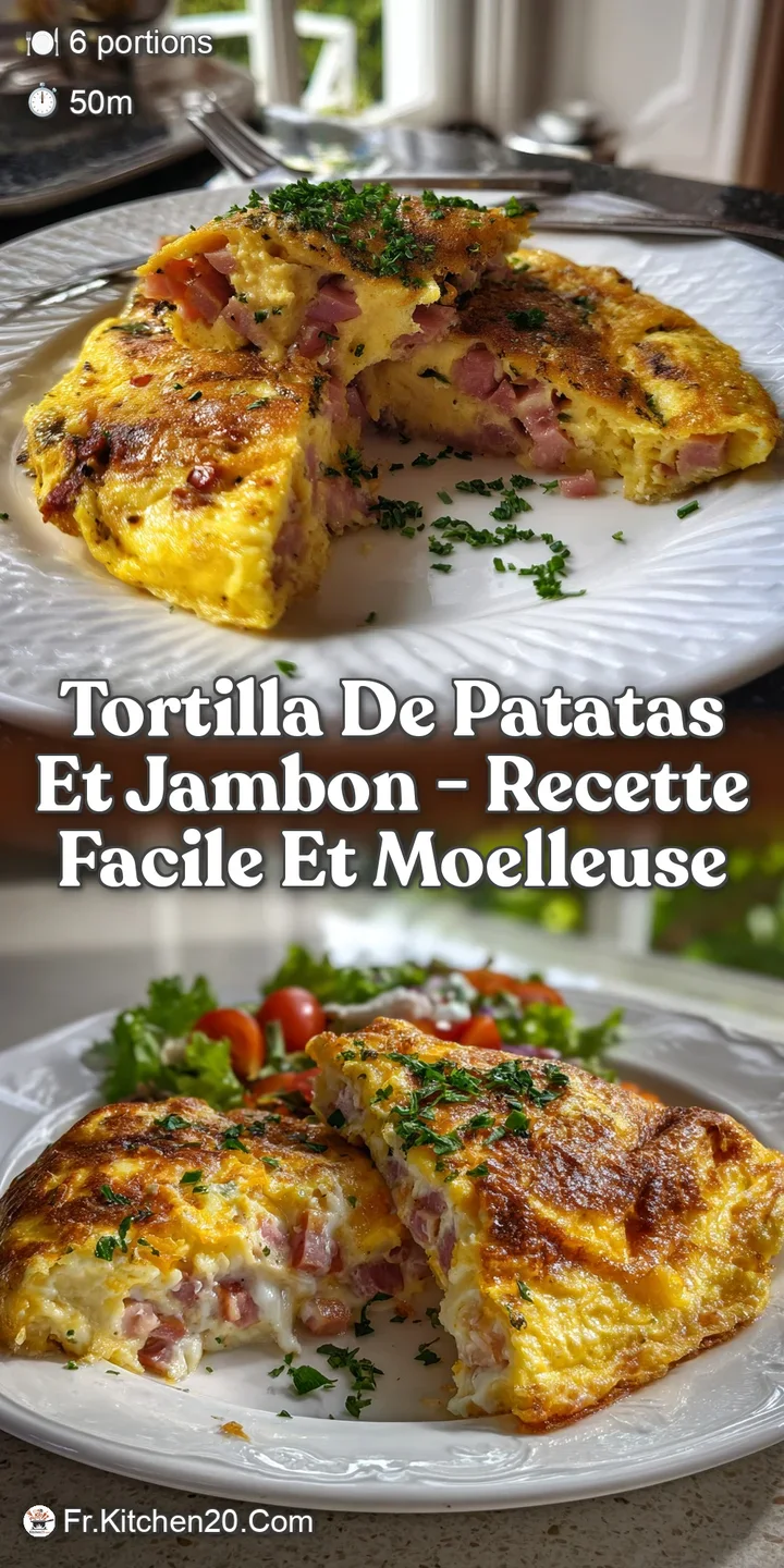Tortilla de Patatas et Jambon - Recette Facile et Moelleuse