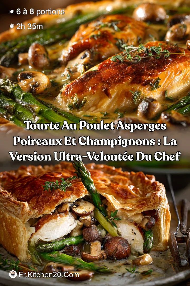 Tourte au Poulet Asperges Poireaux et Champignons : la version ultra-velout&eacute;e du Chef