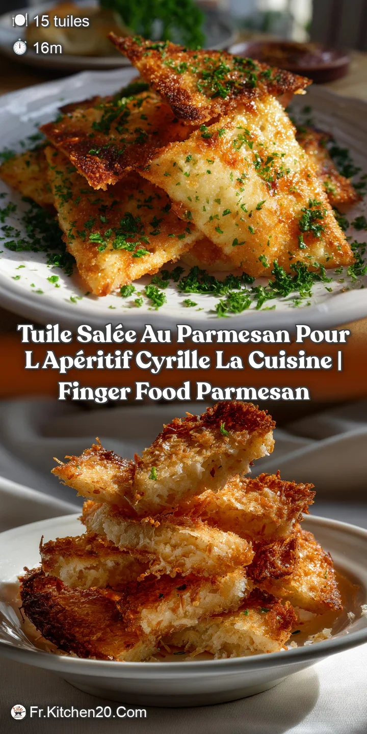 Close-up of a parmesan tuile revealing intricate, airy details; the rich, golden hue and glistening surface suggest a savo...