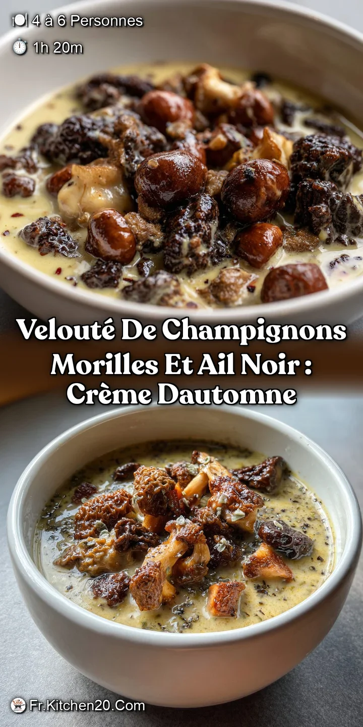 Velout&eacute; de champignons morilles et ail noir : Cr&egrave;me dAutomne