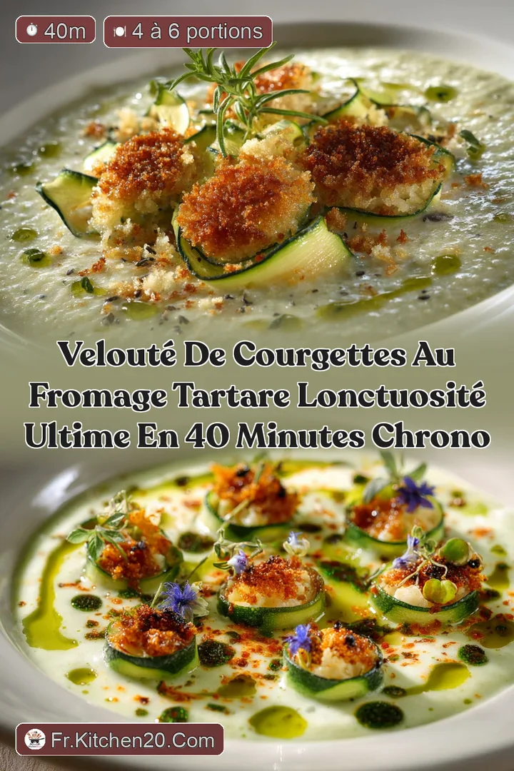 Velout&eacute; de Courgettes au Fromage Tartare Lonctuosit&eacute; ultime en 40 minutes chrono