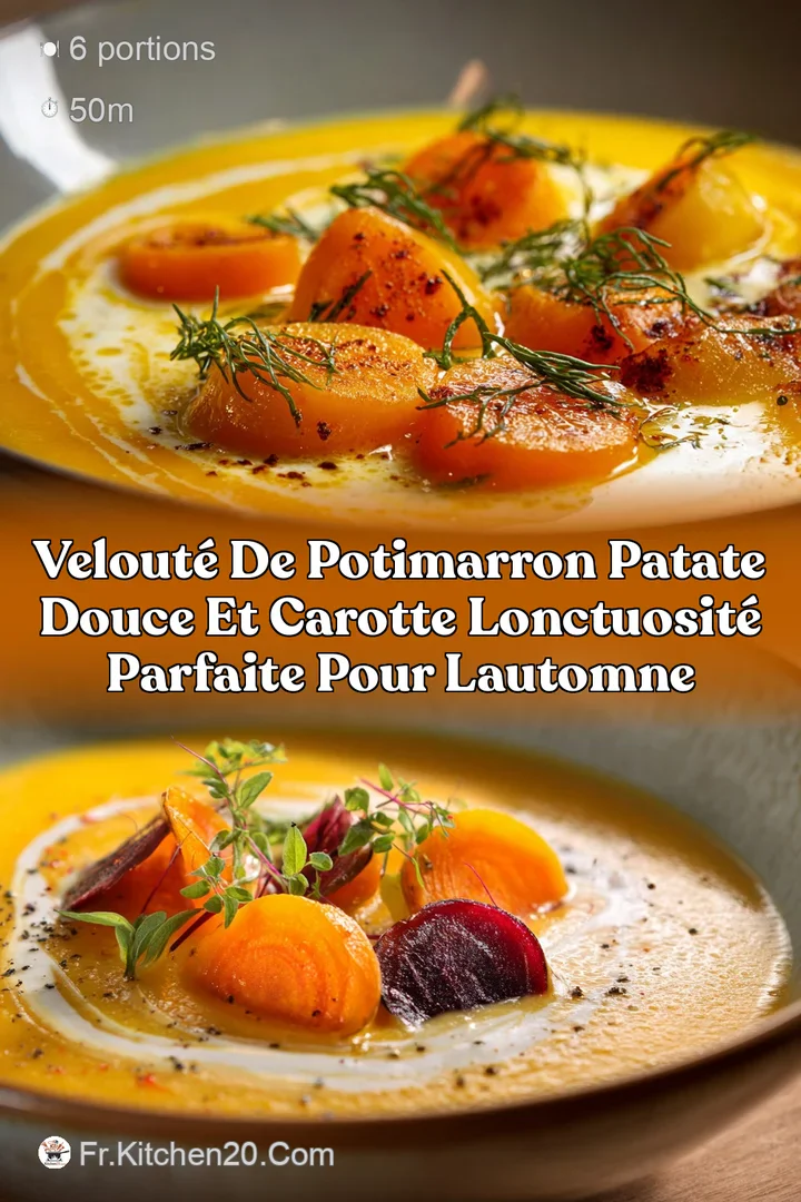 Velout&eacute; de Potimarron Patate douce et Carotte Lonctuosit&eacute; parfaite pour lautomne