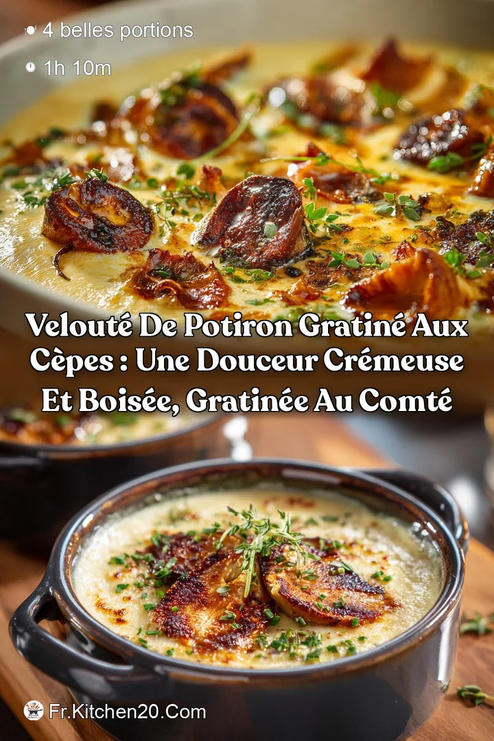 Velout&eacute; de Potiron Gratin&eacute; aux C&egrave;pes : Une douceur cr&eacute;meuse et bois&eacute;e gratin&eacute;e au Comt&eacute;