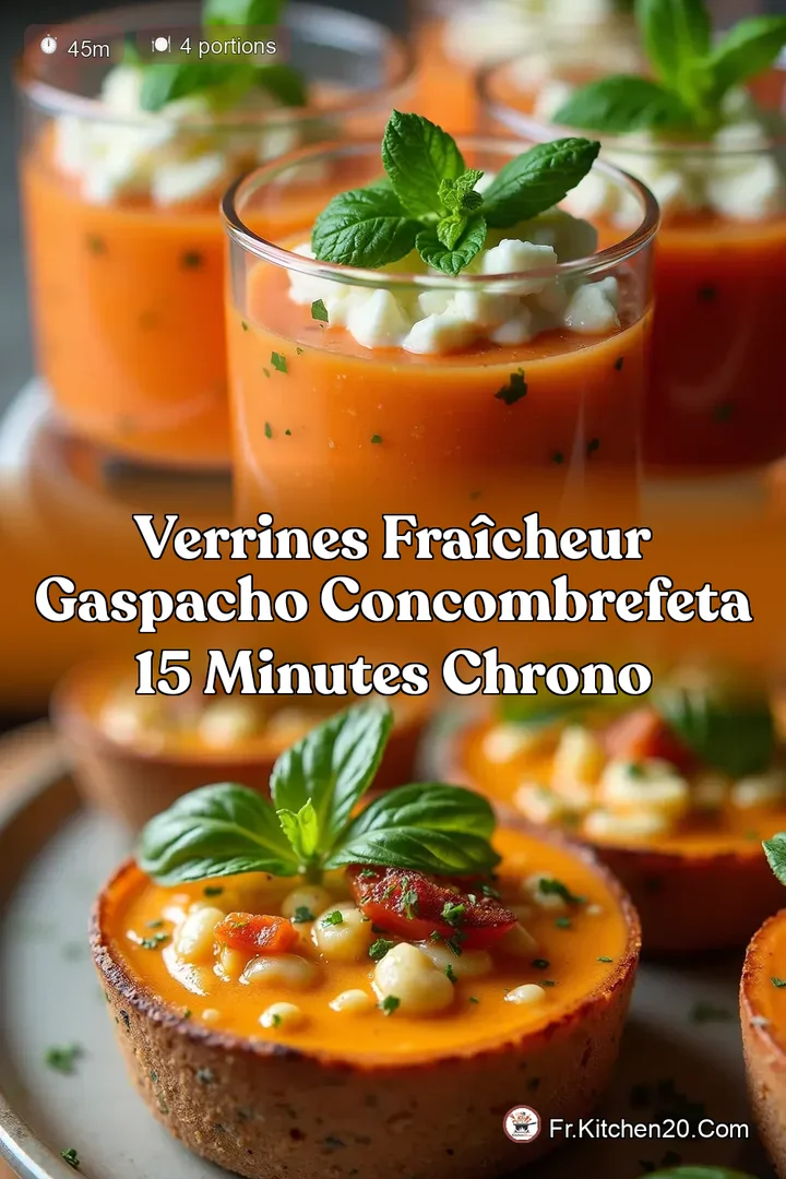 Verrines Fra&icirc;cheur Gaspacho ConcombreFeta 15 Minutes Chrono