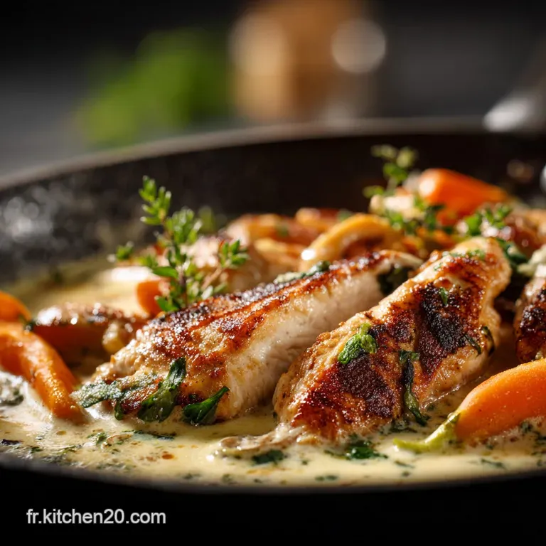 Aiguillettes De Poulet &Agrave; La Cr&egrave;me De Soja Et Champ : Fricass&eacute;e L&eacute;g&egrave;re presentation