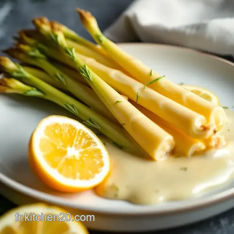 Asperges Blanches &Agrave; La Hollandaise presentation