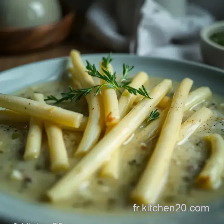 Asperges Blanches &Agrave; La Vapeur Avec Vinaigrette Dijon presentation