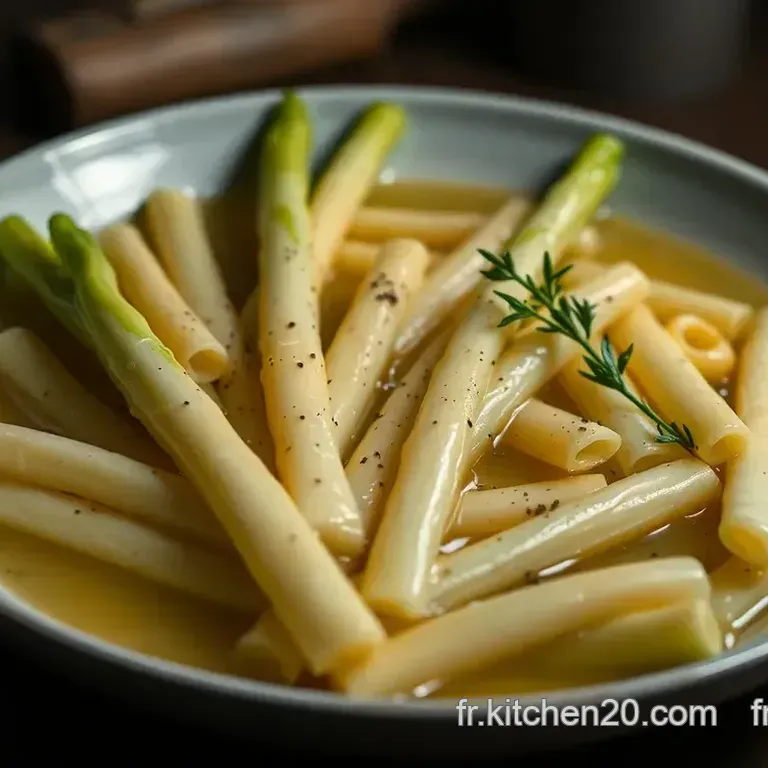 Asperges Blanches &agrave; la Vapeur avec Vinaigrette Dijon