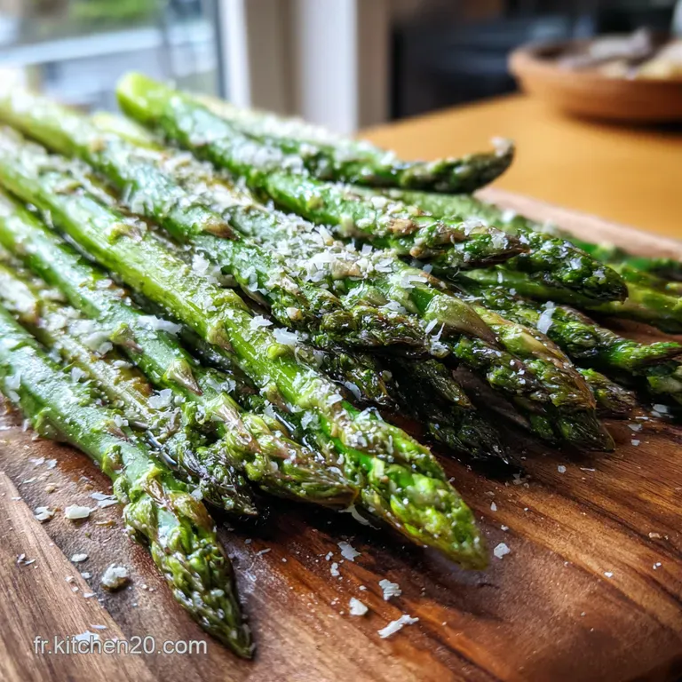 Asperges Vertes R&ocirc;ties Cro&ucirc;te de Parmesan Vinaigrette Noix