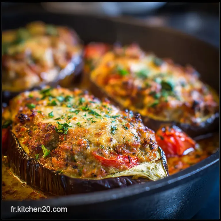Aubergines farcies &agrave; la viande hach&eacute;e : Recette Proven&ccedil;ale fondante et juteuse