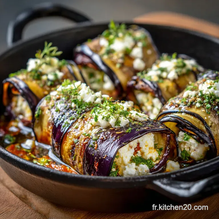 Les Roulades Daubergines &Agrave; La Feta Et Leur Sauce Tomate Fra&icirc;che presentation