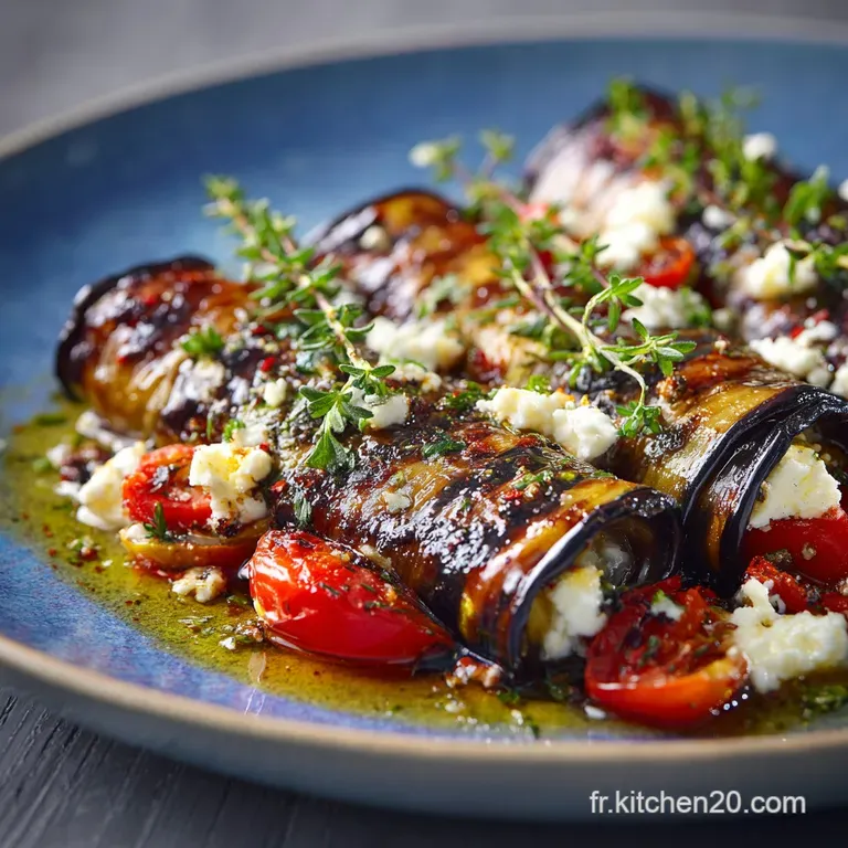 Les Roulades dAubergines &agrave; la Feta et leur Sauce Tomate Fra&icirc;che