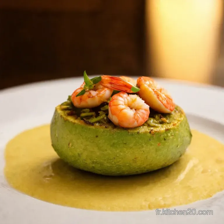 Avocat Farci Aux Crevettes Une Fra&icirc;cheur Exotique presentation