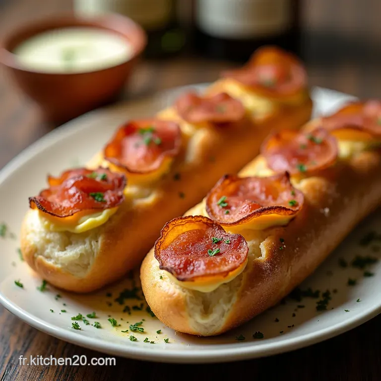 Baguettes Garnies &agrave; la Fran&ccedil;aise Lardons Gruy&egrave;re