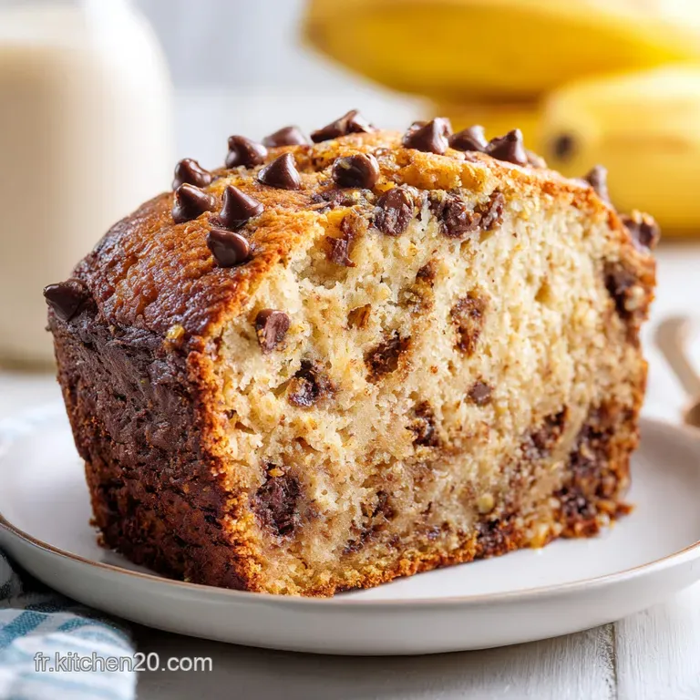 Banana Bread Moelleux aux P&eacute;pites de Chocolat