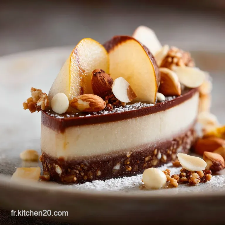 Bavarois Poire Amandes Chocolat Et C&eacute;r&eacute;ales Lentremets &Eacute;l&eacute;gant Et Gourmand presentation