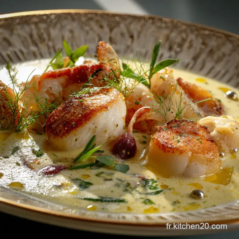 Blanquette de Sole et Saint Jacques La Recette Oc&eacute;ane &agrave; la Sauce Cr&eacute;meuse