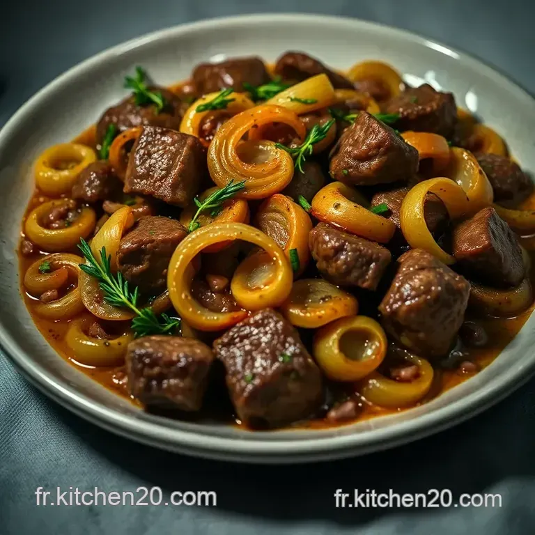 Boeuf Saut&eacute; Aux Oignons : Un Classique R&eacute;confortant presentation