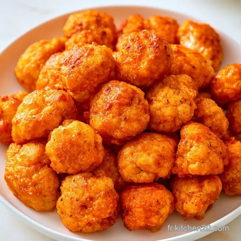 Pi&egrave;ces de chou-fleur orange dispos&eacute;es avec soin autour d'un bol de cr&egrave;me blanche onctueuse sur une assiette.