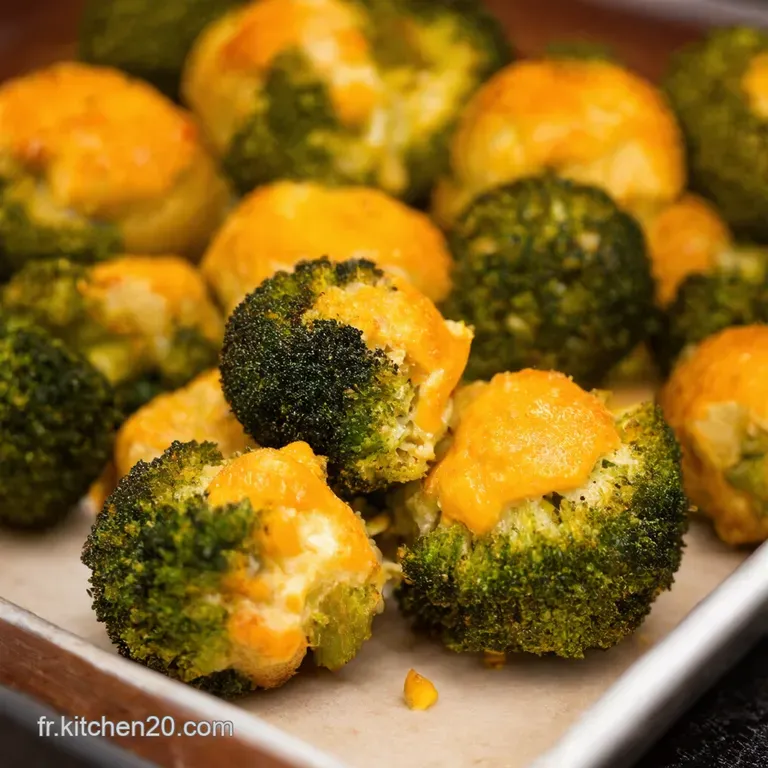 Boulettes Croustillantes Brocoli Cheddar Au Four presentation