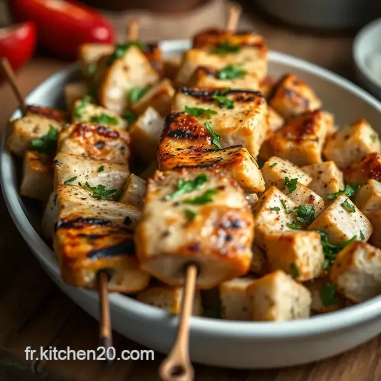 Brochettes De Poulet Marin&eacute;es Aux Herbes De Provence presentation
