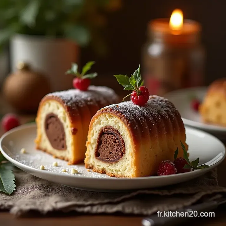 La B&ucirc;che De No&euml;l Du Chef Biscuit Moelleux Cr&egrave;me Au Beurre Chocolat Intense Et Gla&ccedil;age Miroir Rustique presentation