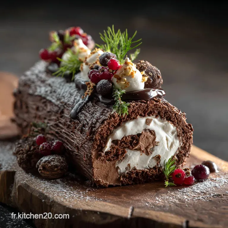 B&ucirc;che De No&euml;l : Recette L&eacute;g&egrave;re For&ecirc;t Noire Sans Sucre Et Sans Gluten presentation