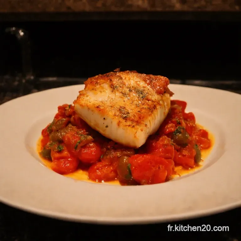 Cabillaud Ensoleill&eacute; Au Chorizo Et Tomates Proven&ccedil;ales presentation