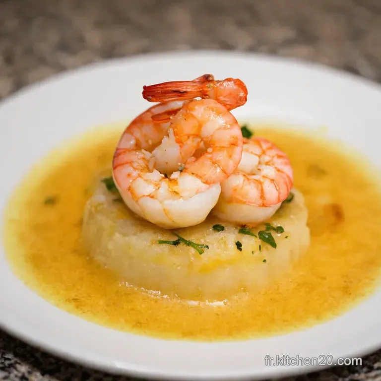 Cabillaud Et Crevettes En Rago&ucirc;t Cr&eacute;meux presentation