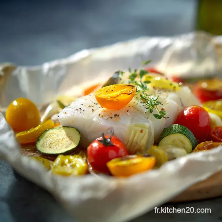 Cabillaud Aux L&eacute;gumes Du Soleil En Papillote Proven&ccedil;ale presentation
