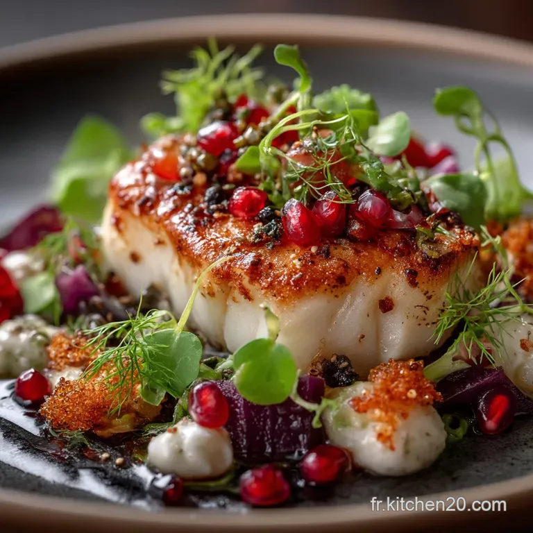 Pav&eacute; de Cabillaud R&ocirc;ti aux Agrumes ChouFleur Mousseline Vinaigrette GingembreCurcuma