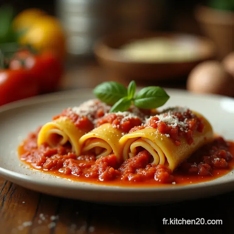 Cannelloni Maison &Agrave; La Bolognaise Classique Le R&eacute;confort Italien Par Excellence presentation