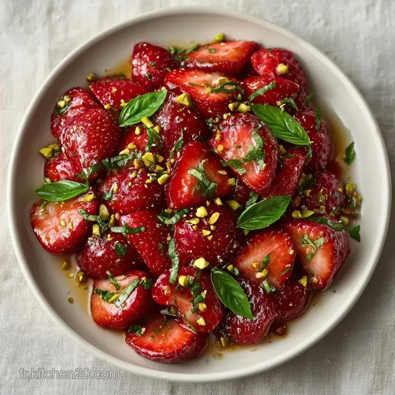 Carpaccio De Fraises : Citron et Basilic