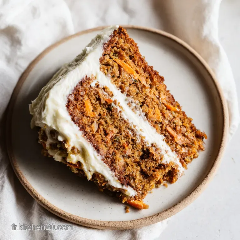 Part de g&acirc;teau orange et cr&egrave;me blanche onctueuse, dress&eacute;e avec soin dans une assiette en porcelaine blanche pure.