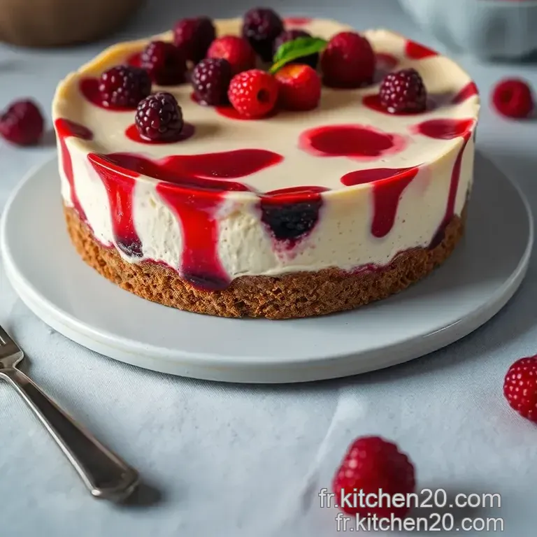 Cheesecake Cr&eacute;meux Aux Fruits Rouges presentation