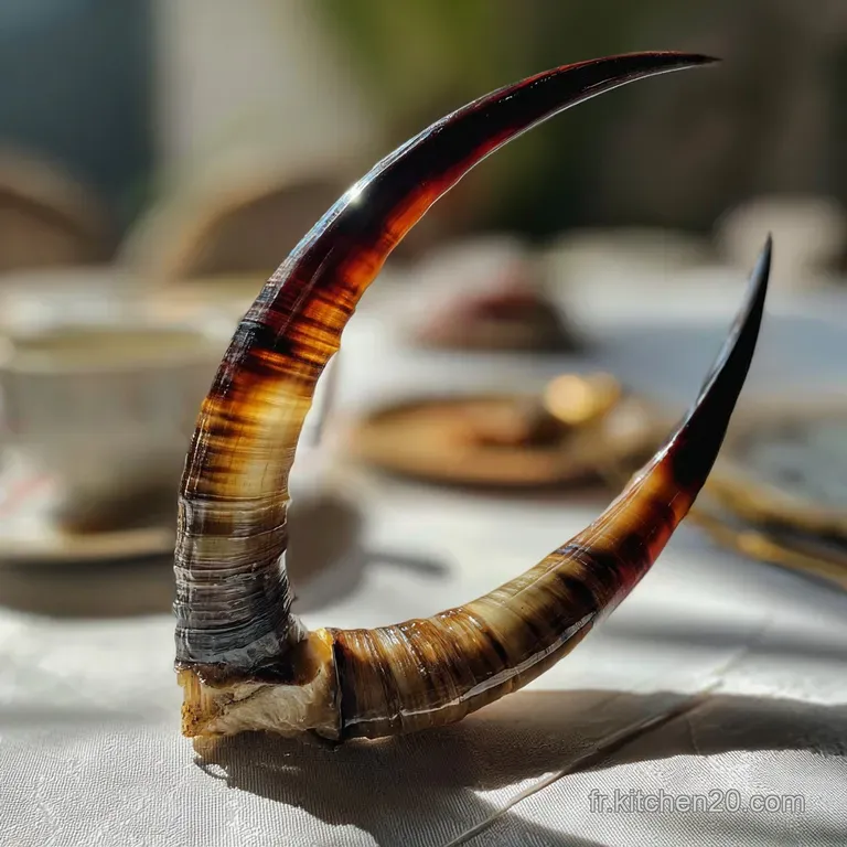 Elegant serving of delicate, crescent-shaped cookies artfully arranged on a white plate, revealing their almond filling.