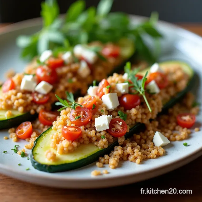 Courgettes Farcies Express au Quinoa et Feta Sauce Tomate L&eacute;g&egrave;re